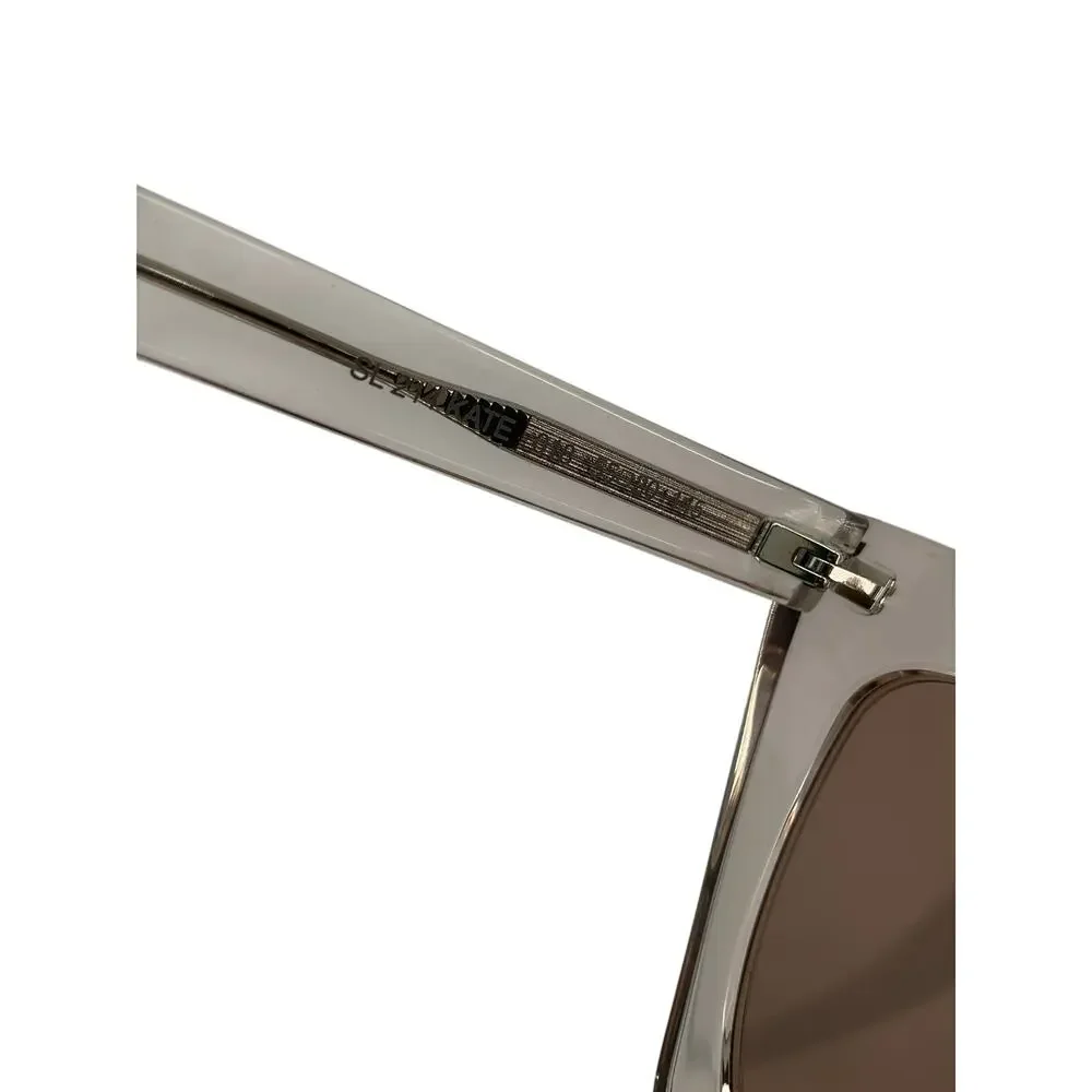 Saint Laurent Sleek Shiny Transparent Powder Kate Sunglasses